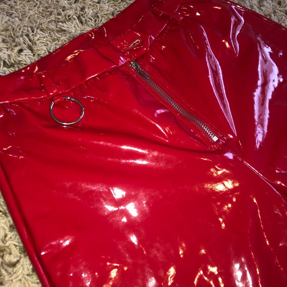 red latex pants❤️